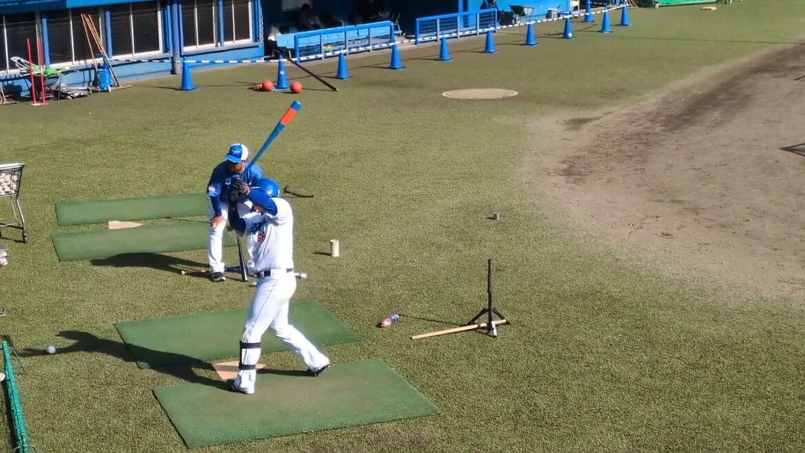 【プロ野球】　中日　秋季キャンプ　『平成唯一の三冠王　松中コーチによる直接指導　66鵜飼選手』