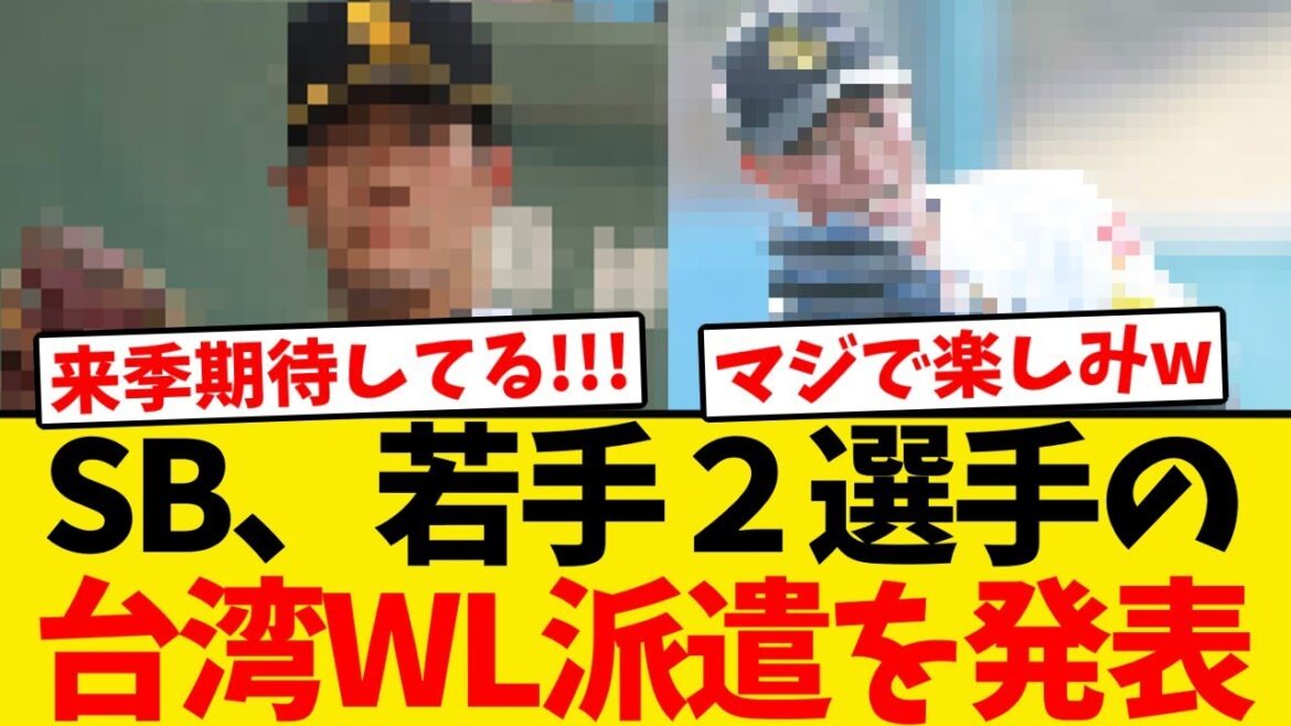 【期待】ソフトバンク、若手２選手の台湾ウィンターリーグ派遣を発表!!!