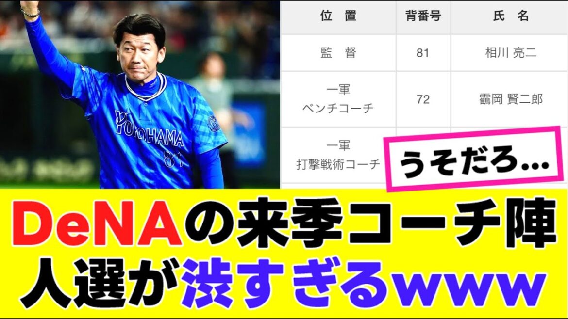 【反応集】DeNAの来季コーチ陣が公式発表←ファンの反応がヤバすぎるwww