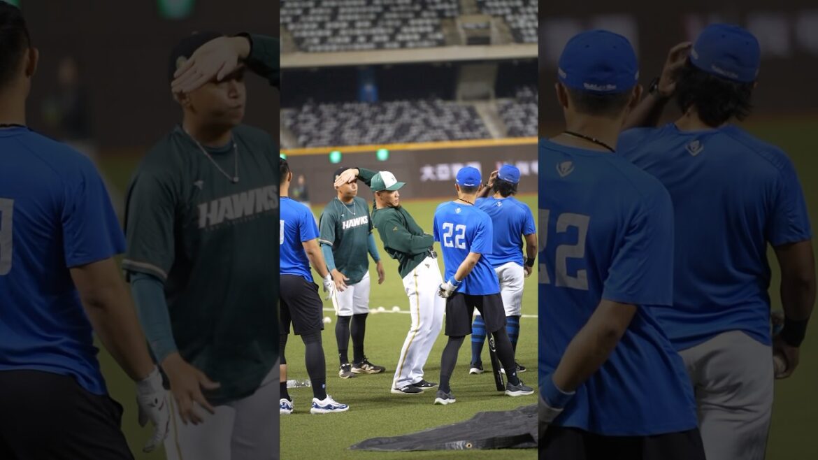 台鋼王柏融拉筋，和富邦李宗賢聊天