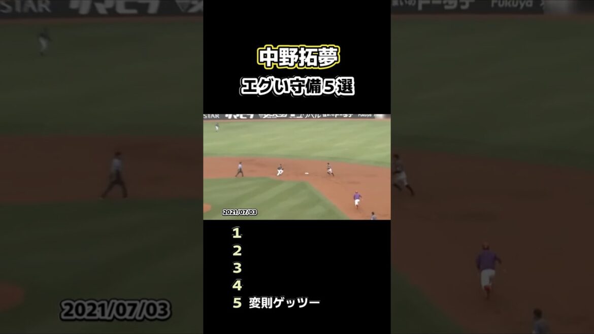 阪神タイガース中野拓夢エグい守備５選　 #プロ野球 #野球#阪神タイガース
