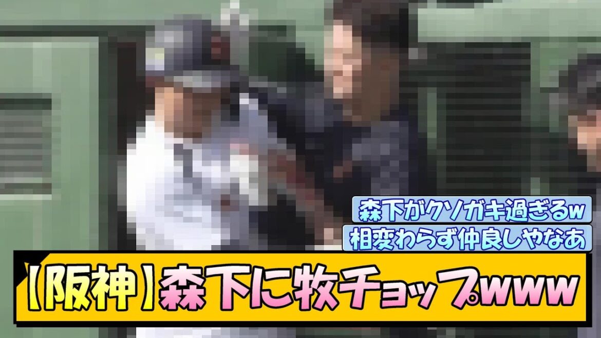 【阪神】森下に牧チョップwww
