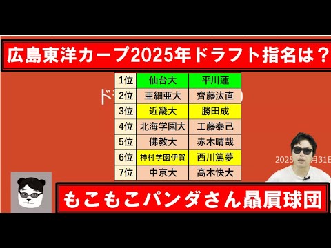 広島東洋カープ2025年ドラフトはどうだった?【もこもこパンダさん贔屓球団】 広島東洋カープ2025年ドラフトはどうだった?【もこもこパンダさん贔屓球団】