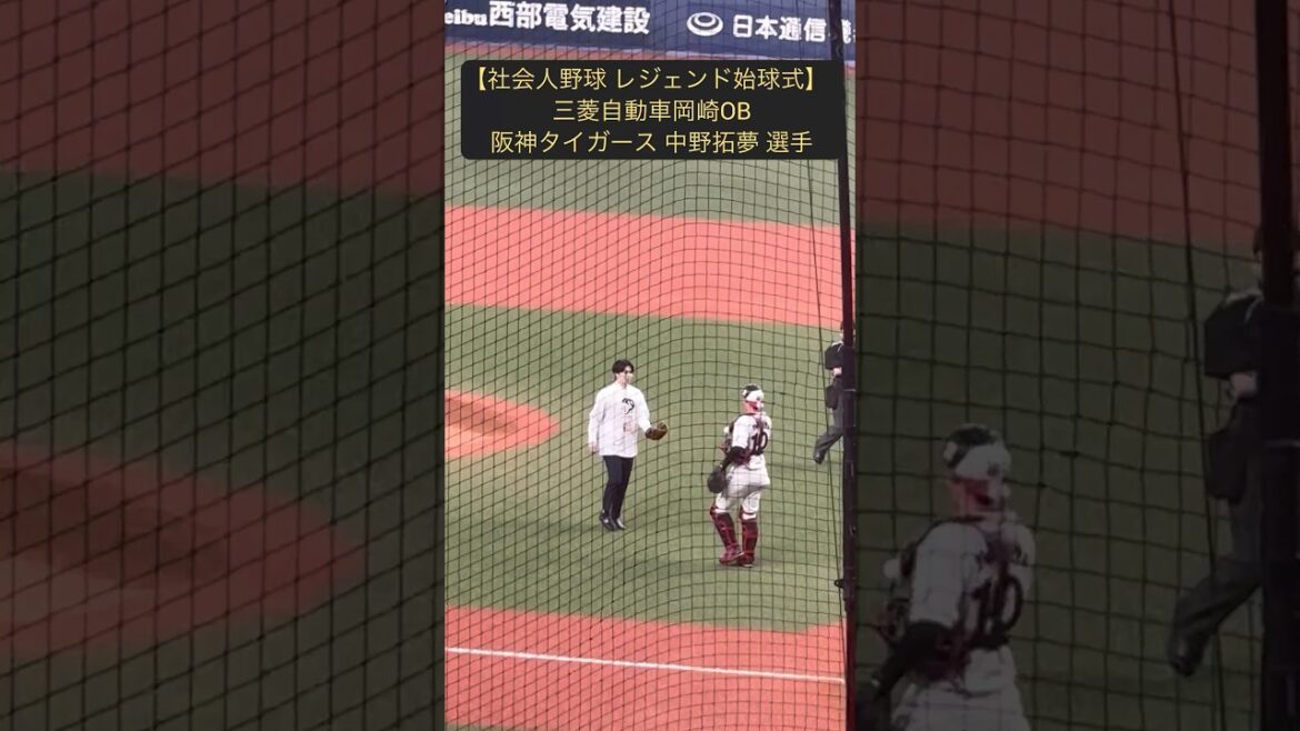 【社会人野球 レジェンド始球式】  三菱自動車岡崎OB阪神タイガース 中野拓夢 選手「2025.11.7」 #shorts