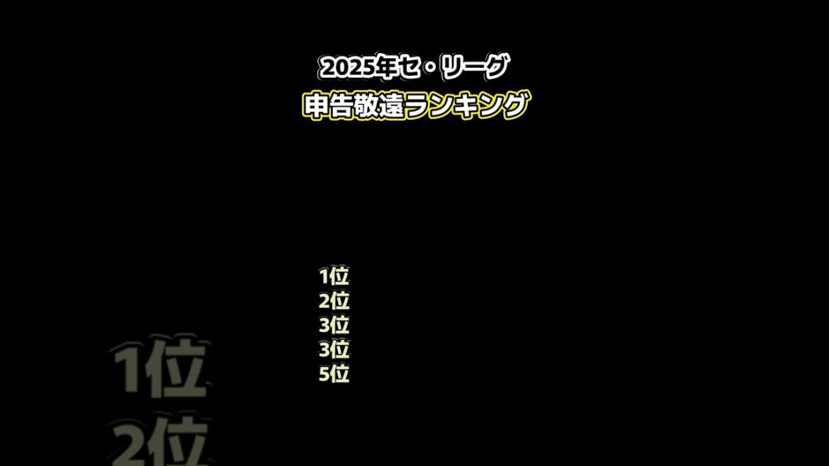 2025年セ・リーグ申告敬遠ランキング  #プロ野球 #野球 #阪神タイガース