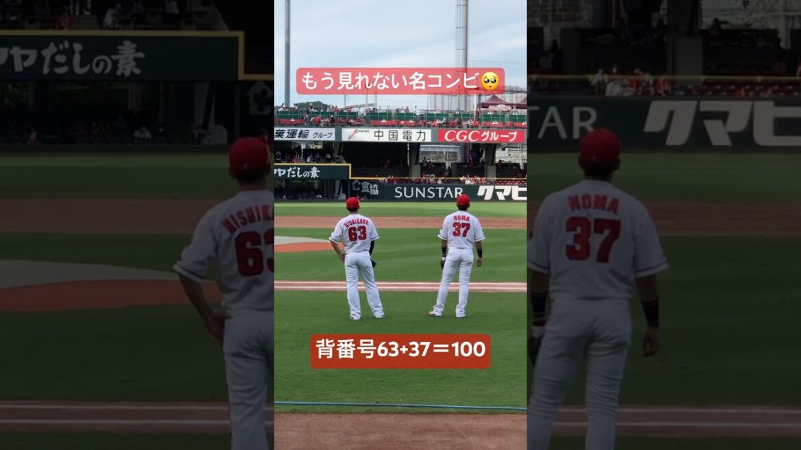 広島カープ西川龍馬×野間峻祥！背番号63+37＝100番コンビ #西川龍馬 #野間峻祥 #カープ