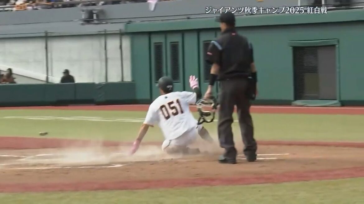 【秋季キャンプ】今秋初実戦！紅白戦 両軍の得点シーン〈白組 1 - 3 紅組〉