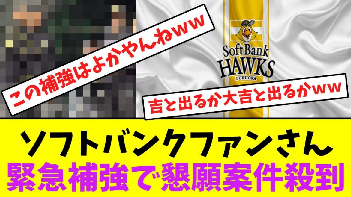 ソフトバンクファンさん、緊急補強で懇願案件殺到!【なんJなんG】【2ch5ch】 ソフトバンクファンさん、緊急補強で懇願案件殺到!【なんJなんG】【2ch5ch】