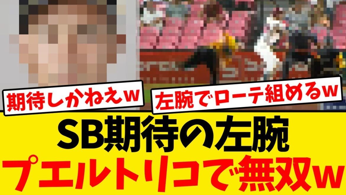 【圧倒】ソフトバンク期待の来季ブレイク候補、プエルトリコWLで無双するwwwwww