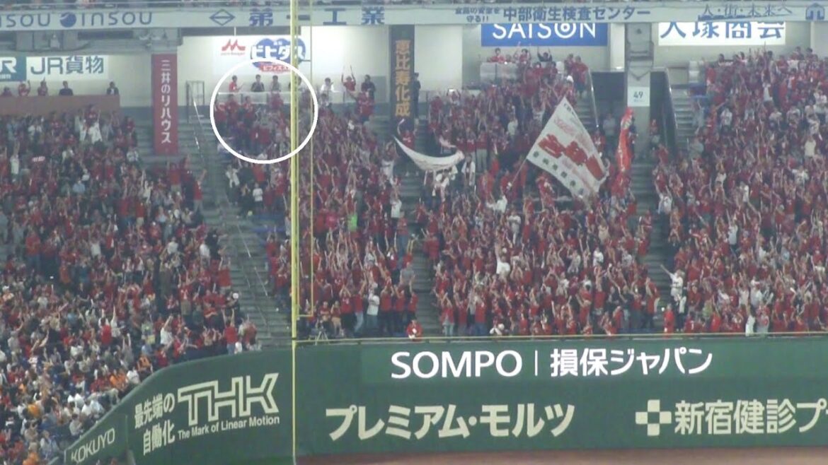 広島 中村奨成 同点ホームラン 第8号　巨人 vs 広島　2025年9月20日(土)　東京ドーム