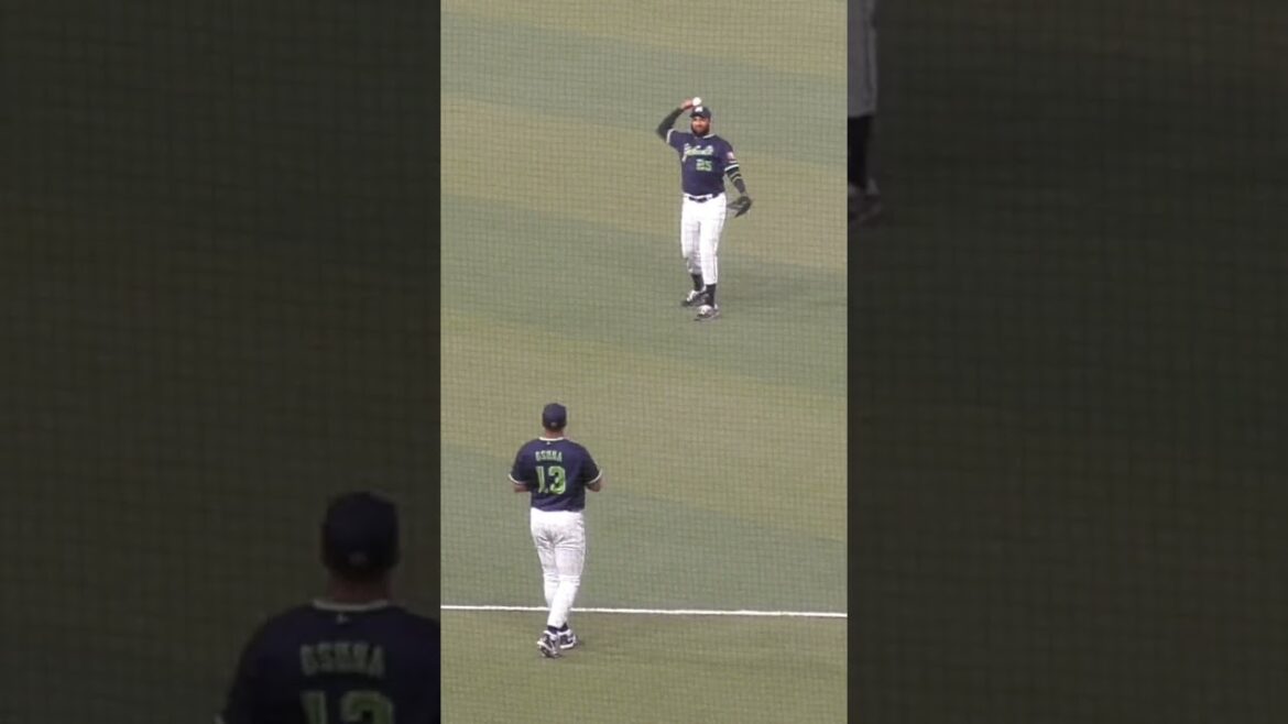 ホセ・オスナ & ドミンゴ・サンタナ　キャッチボールの基本は相手の胸をめがけて投げるんだ　#東京ヤクルトスワローズ #shorts