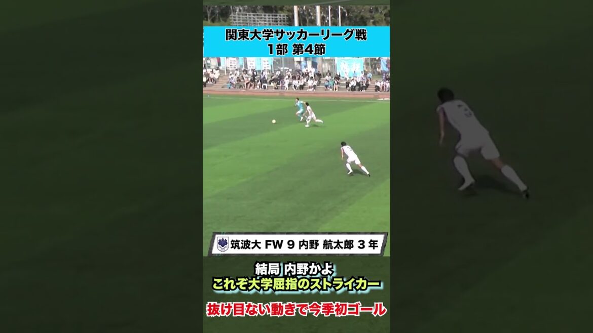 【結局内野かよ】これぞ大学屈指のストライカー 筑波大・内野航太郎が抜け目ない!! 【結局内野かよ】これぞ大学屈指のストライカー 筑波大・内野航太郎が抜け目ない!!