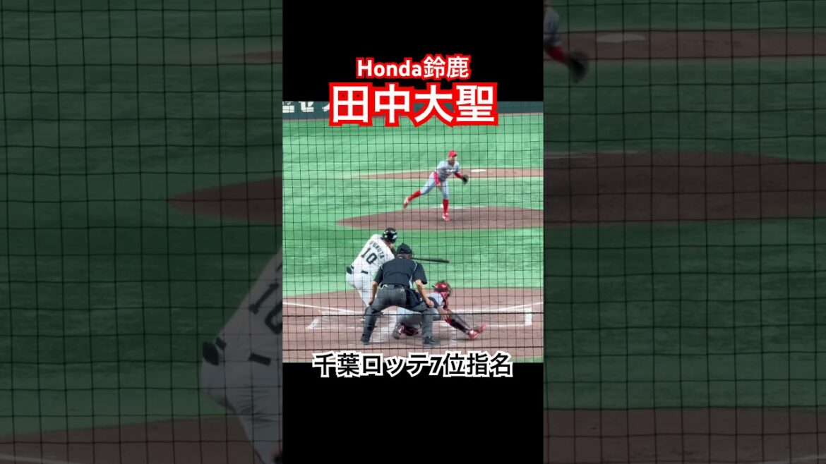 【千葉ロッテ7位指名】#田中大聖 #千葉ロッテマリーンズ #ドラフト #社会人野球