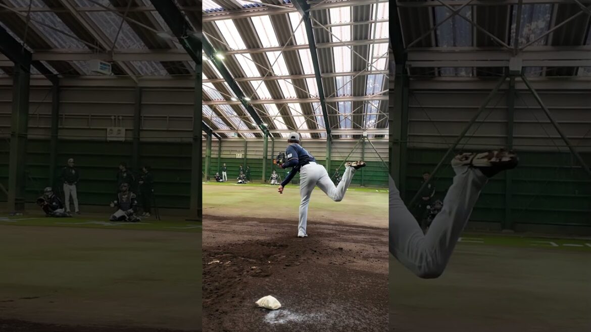 【秋季キャンプ】山下投手のブルペン投球 #山下舜平大 #オリックス #shorts