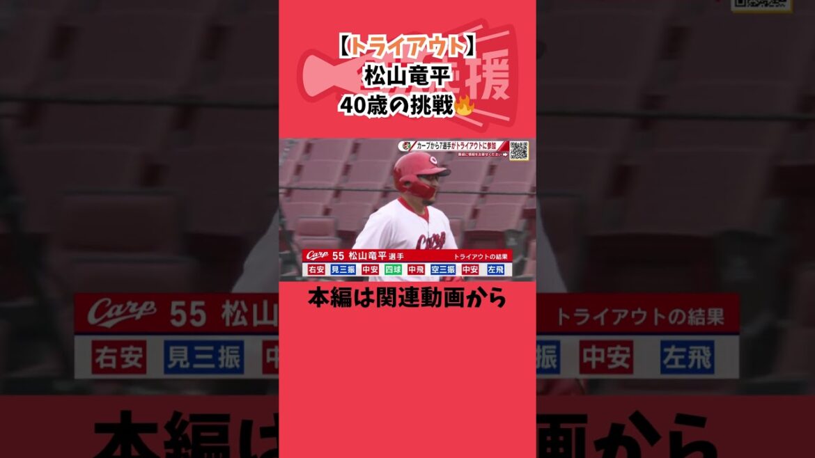 【トライアウト】松山竜平🔥40歳の挑戦！【球団認定】カープ全力応援チャンネル