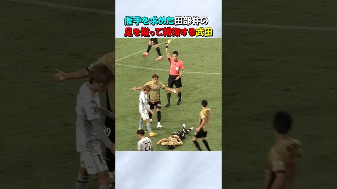 武田将平に報復される田部井涼 #shorts #サッカー #京都サンガfc #ファジアーノ岡山