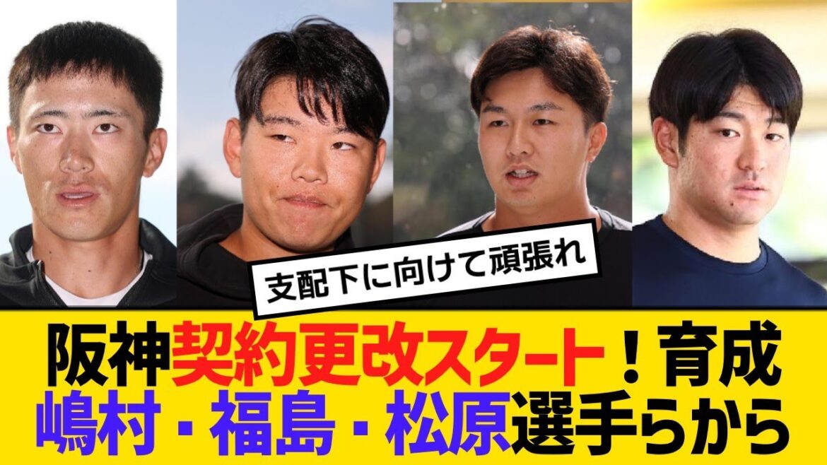 阪神の契約更改がスタート！育成嶋村・福島・松原・伊藤選手らから【野球】【反応】【考察】