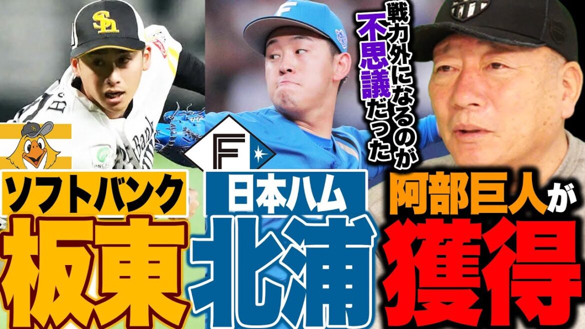 【巨人補強】ソフトバンク板東/日本ハム北浦を獲得!!『動いた背景にはあの問題が必ずある!!』投手2人を獲得した阿部監督の意図は？【戦力外】