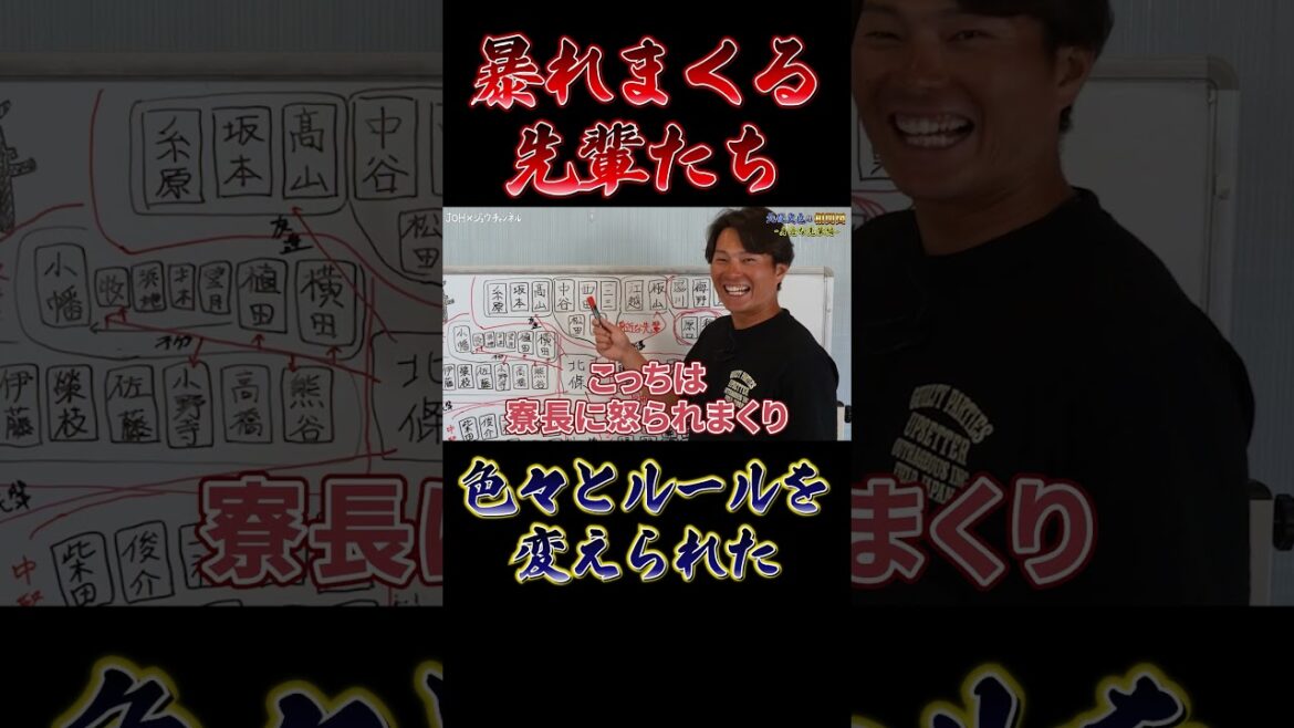 【素行が悪く暴れまくっていた先輩とは！？】寮のガラスを割り、球団のルールを変えた先輩たちの話です...#ジョウジョウチャンネル #北條史也 #中谷将大