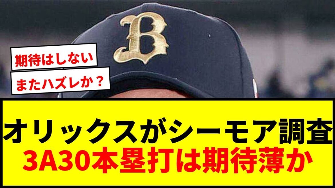 【速報】オリックスが前レイズのボブ・シーモア獲得調査！3Aで30本塁打のパワー自慢に期待の声wwww
