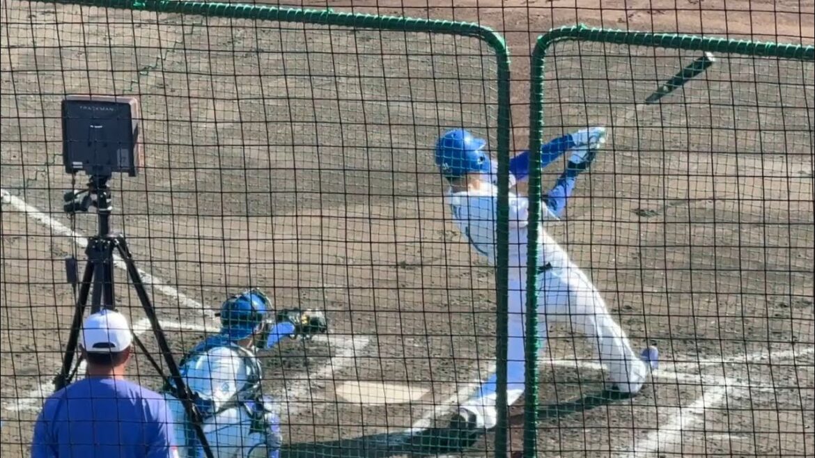 【中日ドラゴンズ 秋季キャンプ】森駿太 完璧なホームラン(シートバッティング ナゴヤ球場)