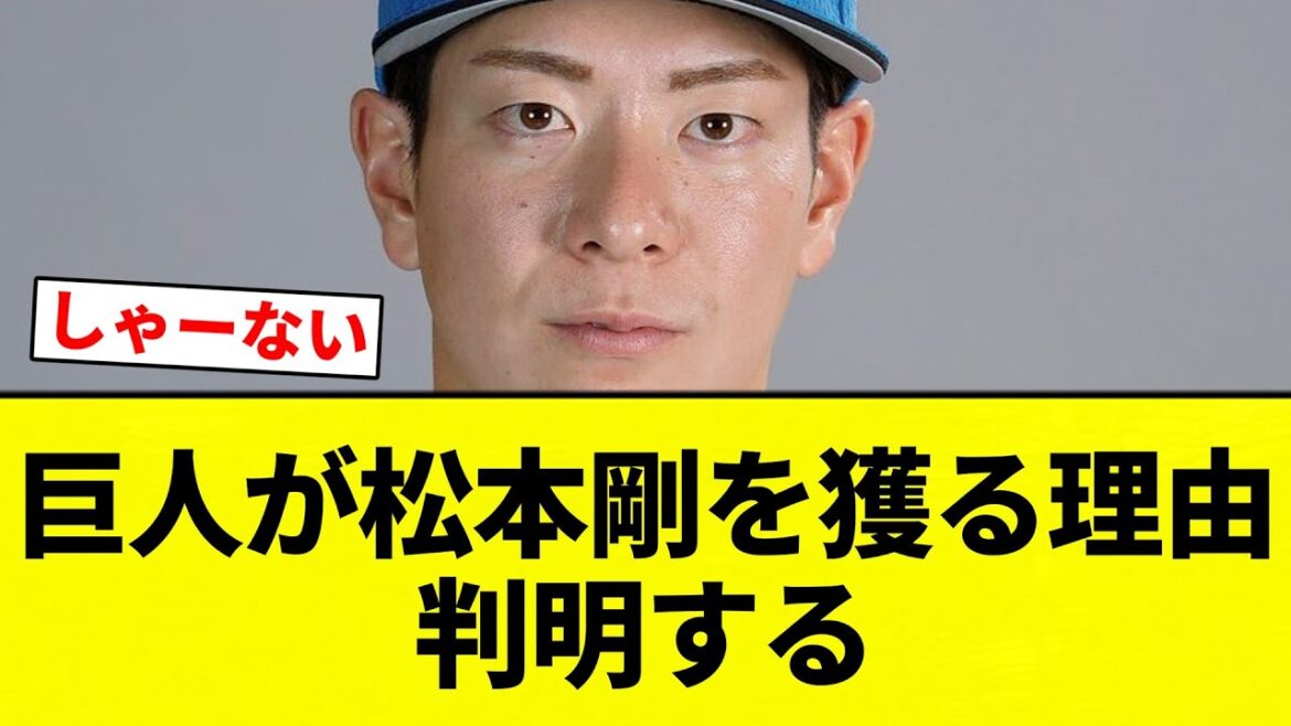【判明してんねん！】巨人が松本剛を獲る理由 判明する【プロ野球反応集】【2chスレ】【なんG】