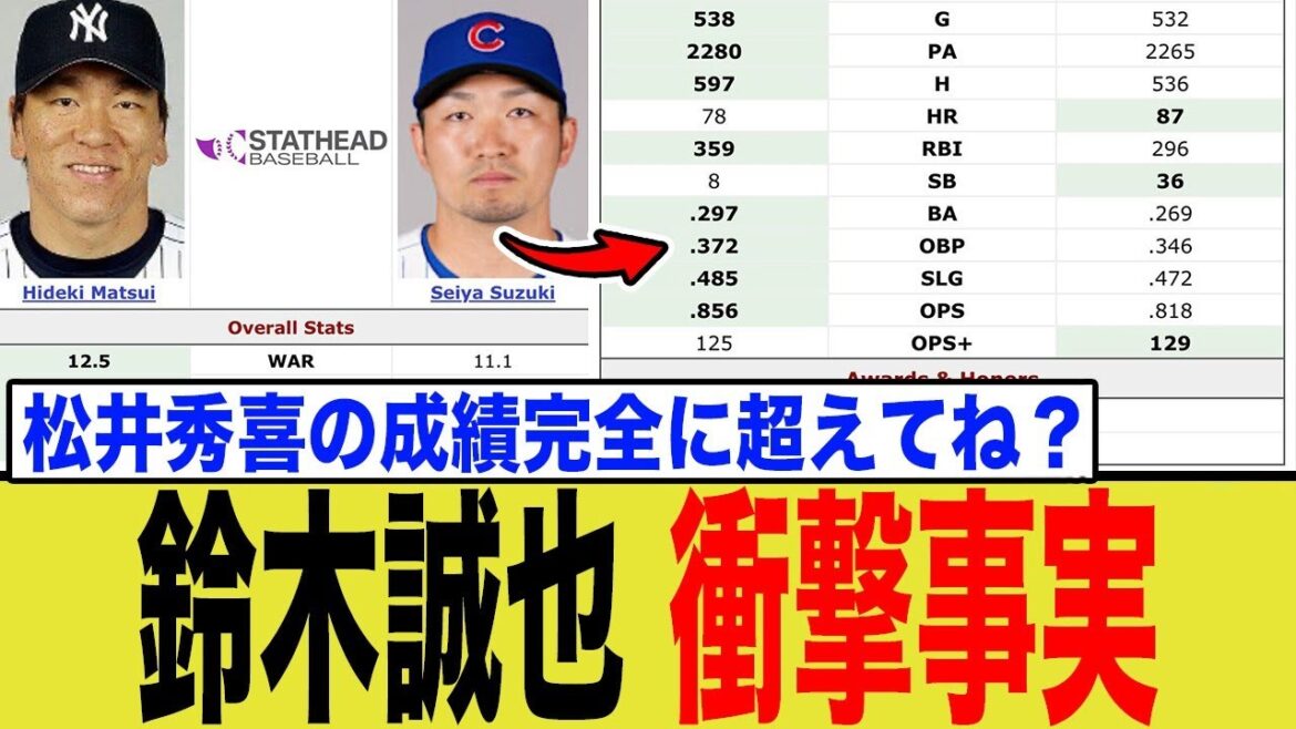 鈴木誠也、あの松井秀喜を”完全に”超えていた…メジャー4年間の成績比較で判明したヤバすぎる事実とは? 鈴木誠也、あの松井秀喜を”完全に”超えていた…メジャー4年間の成績比較で判明したヤバすぎる事実とは?