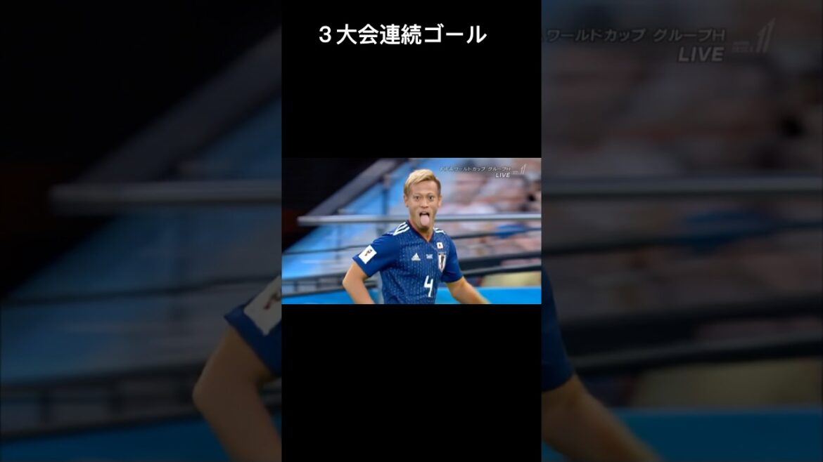 本田圭佑ワールドカップ3大会連続ゴール　#サッカー日本代表 #ワールドカップ#おもしろ動画#shorts#サッカー