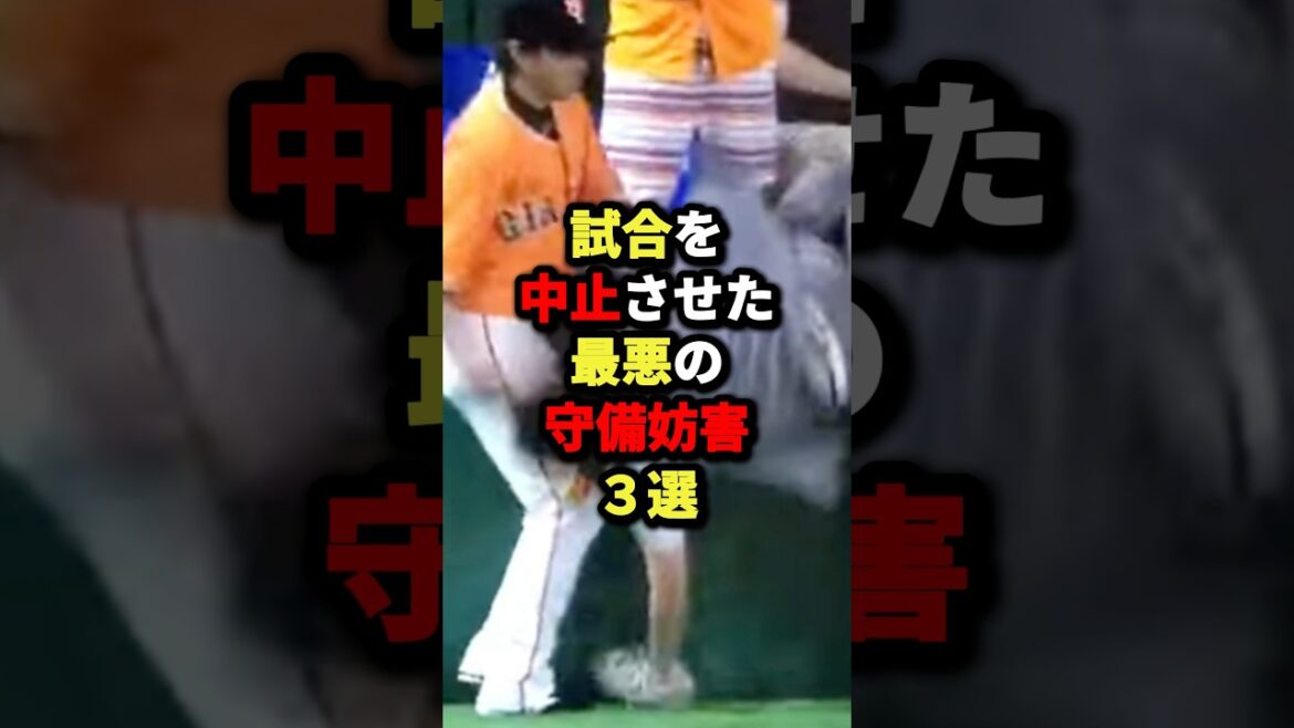 試合を中止させた最悪の守備妨害3選#野球 #プロ野球 #shorts