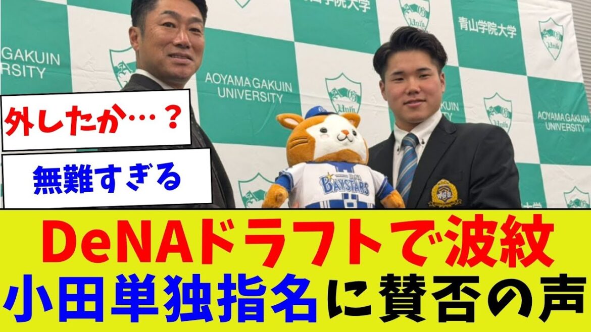 【正解がわかるのは3年後？w】DeNAドラフトで波紋小田単独指名に賛否の声【野球情報】【2ch 5ch】【なんJ なんG反応】【野球スレ】