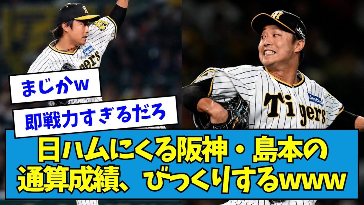 【活躍するわコレ】日ハム移籍の阪神・島本の通算成績、びっくりするwww【なんJ反応】
