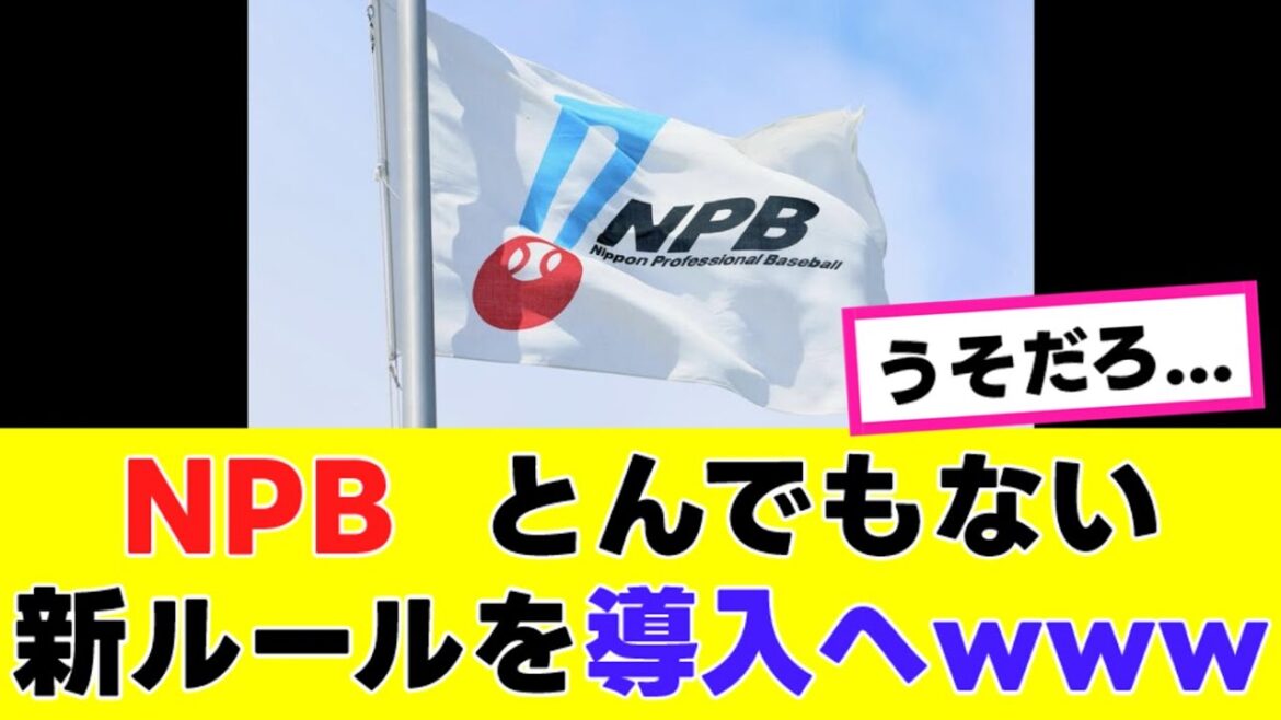 【NPB】予想外のヤバすぎる”新ルール”を導入へwww