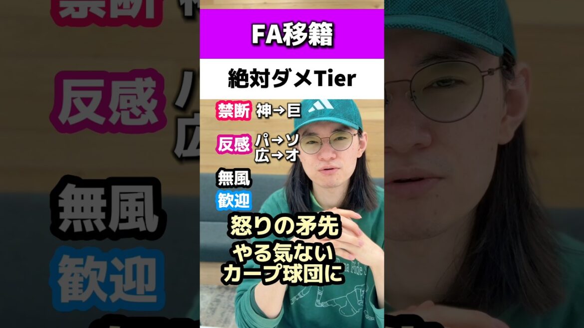 FA移籍ダメ絶対Tierリスト#広島カープ#西武ライオンズ