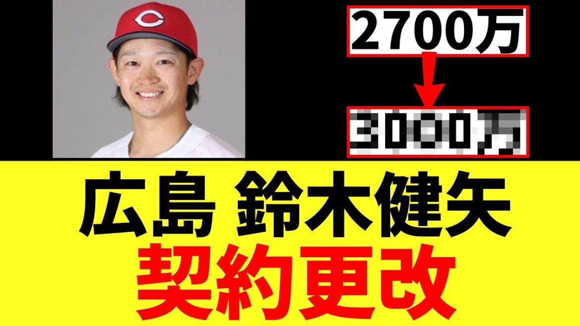 【カープ速報】鈴木健矢　契約更改