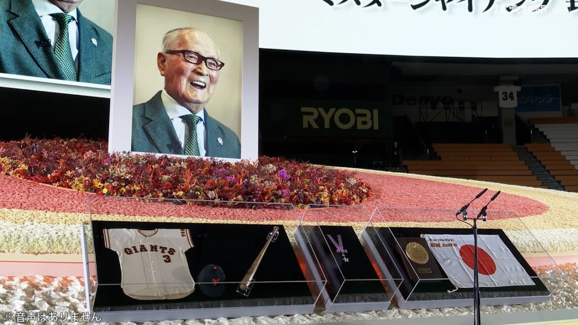 「ミスタージャイアンツ　長嶋茂雄　お別れの会」…式を待つ東京ドームの会場、天覧ホームランを打ったバットなどの展示も