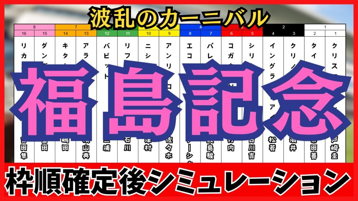 【福島記念2025】枠順確定後シミュレーション 波乱のカーニバル クリスマスパレードは1枠1番、エコロヴァルツは4枠8番に確定