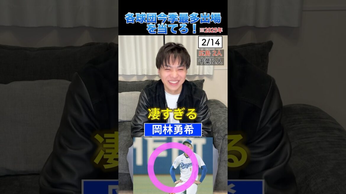 各球団今季最多出場を当てろ！ #プロ野球 #野球 #岡林勇希 #フルイニング