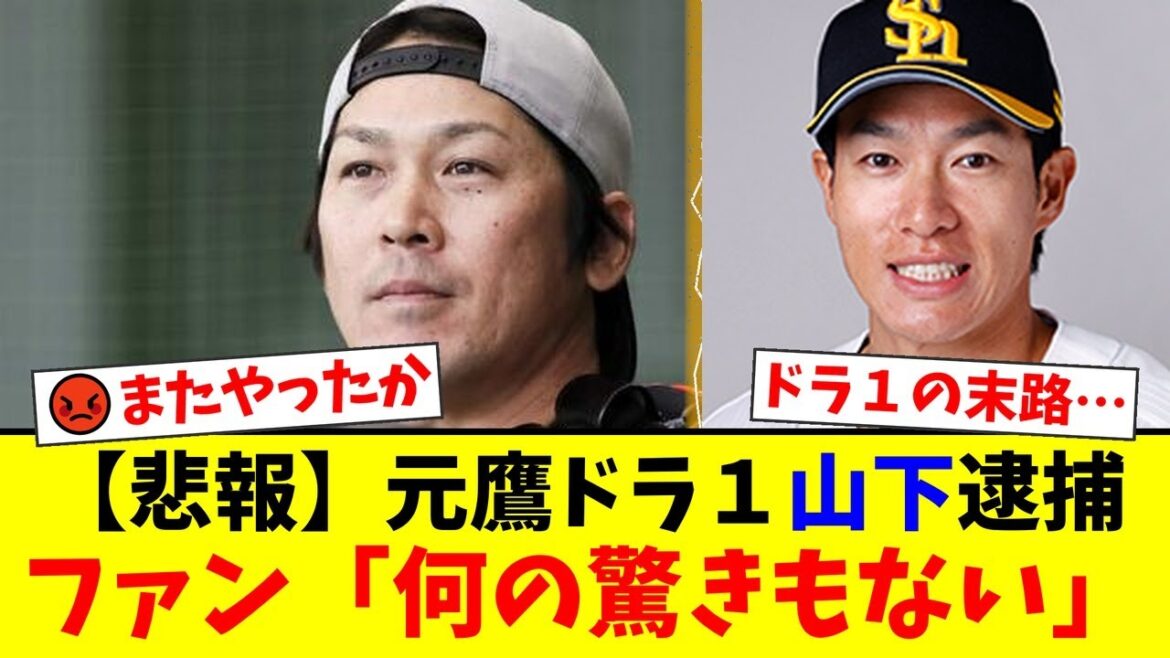 【元鷹ドラ1】山下斐紹、またも逮捕でファンから呆れの声が殺到…同期の柳田・千賀・甲斐とのあまりにも違いすぎるキャリアに絶句するファンの反応まとめ【プロ野球ファンの反応】 【元鷹ドラ1】山下斐紹、またも逮捕でファンから呆れの声が殺到…同期の柳田・千賀・甲斐とのあまりにも違いすぎるキャリアに絶句するファンの反応まとめ【プロ野球ファンの反応】