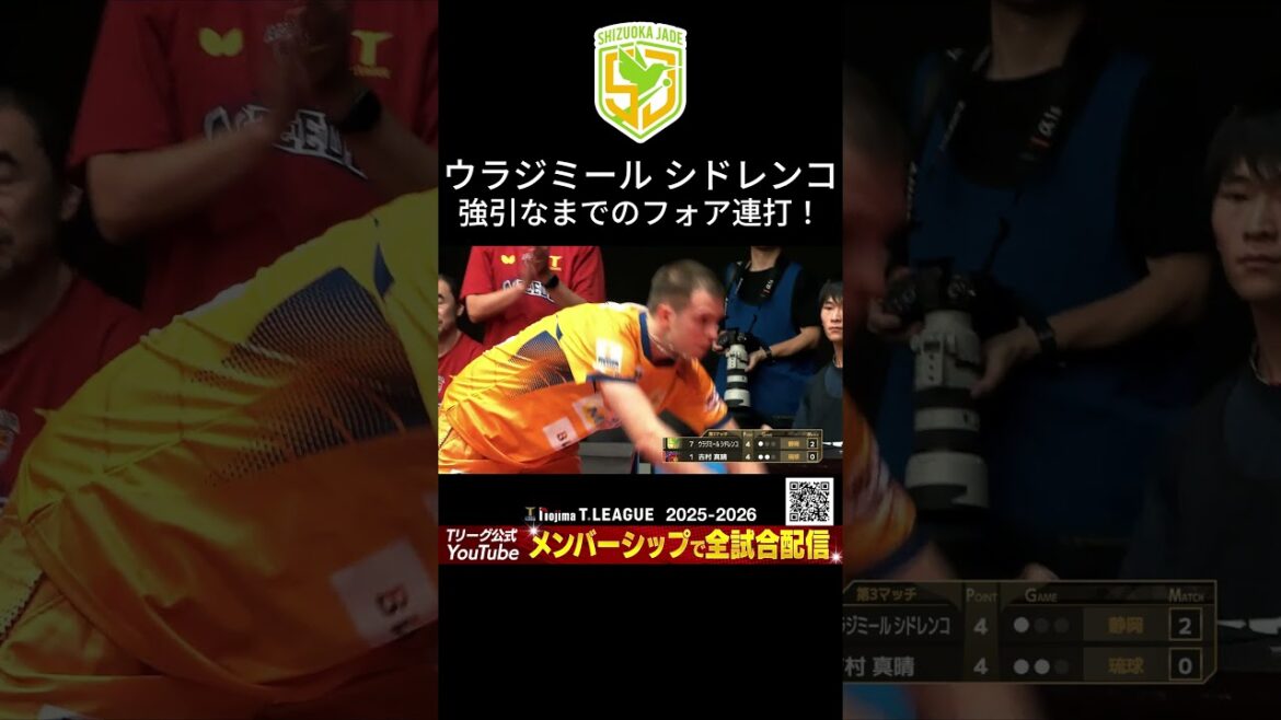 シドレンコ 照井雄太が選ぶスーパープレー「強引なまでのフォア連打!」静岡ジェード vs琉球アスティーダ ノジマTリーグ2025-20262025年8月24日(日)三島市民文化会館【卓球 Tリーグ公式】 シドレンコ 照井雄太が選ぶスーパープレー「強引なまでのフォア連打!」静岡ジェード vs琉球アスティーダ ノジマTリーグ2025-20262025年8月24日(日)三島市民文化会館【卓球 Tリーグ公式】