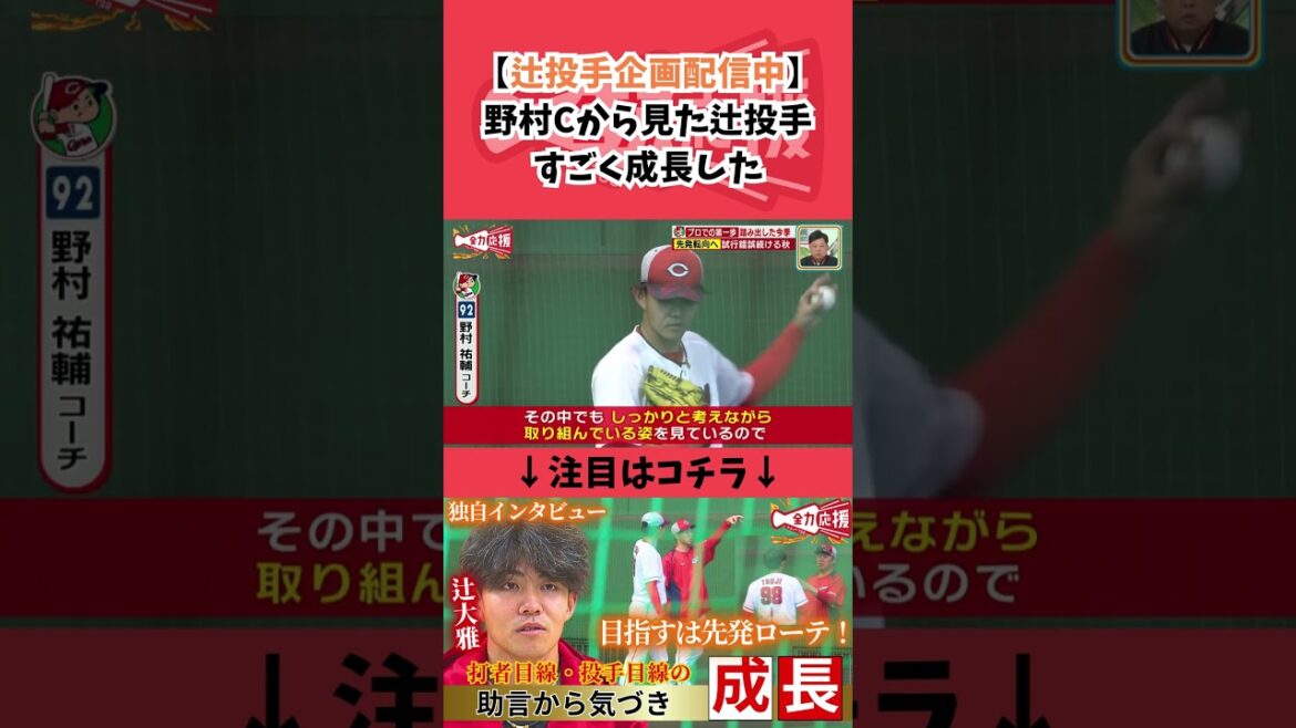 野村投手コーチからみた辻大雅!『すごく成長した』【球団認定】カープ全力応援チャンネル 野村投手コーチからみた辻大雅!『すごく成長した』【球団認定】カープ全力応援チャンネル