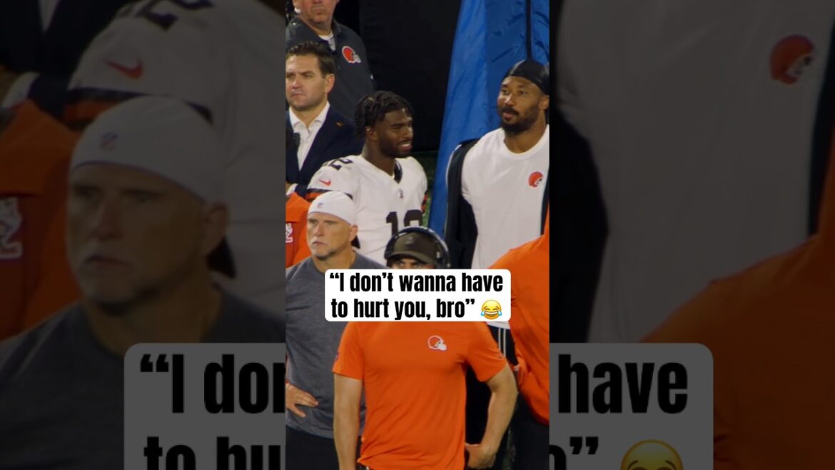 Myles Garrett kept it real with Shedeur 😅