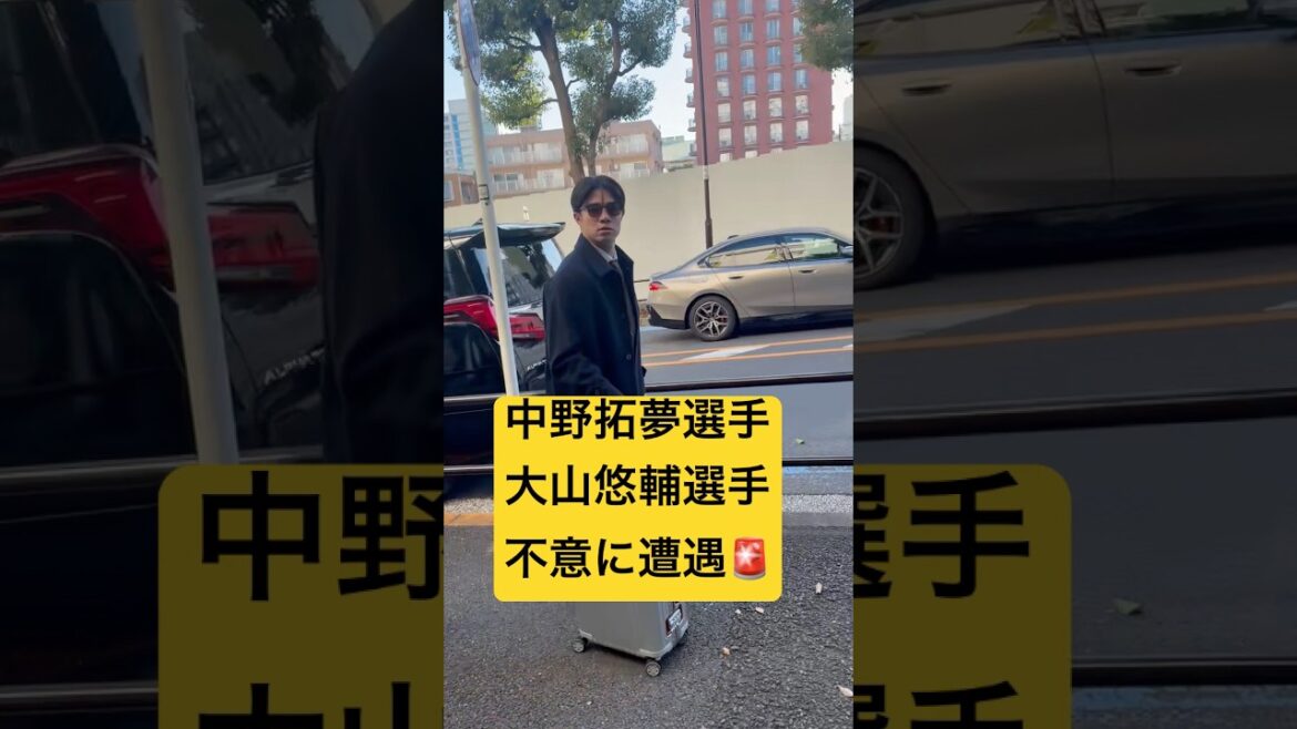 遭遇😱中野拓夢選手と大山悠輔選手にNPBアワード前にふいをつかれるトラキチ　#阪神タイガース　#阪神 #中野拓夢　#大山悠輔　#NPBアワード