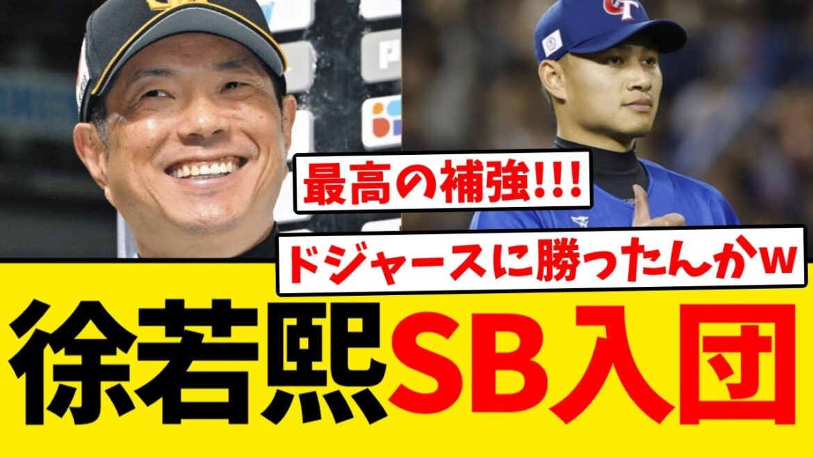 【現地報道】徐若熙、ソフトバンク入り決断wwwwww