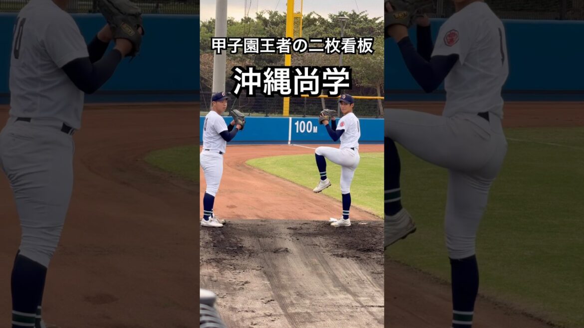 甲子園王者の二枚看板、ブルペンで並んで投球開始！　沖縄尚学・末吉良丞　新垣有絃　#高校野球 #甲子園 #沖縄尚学 #投手 #野球 #baseball #shorts