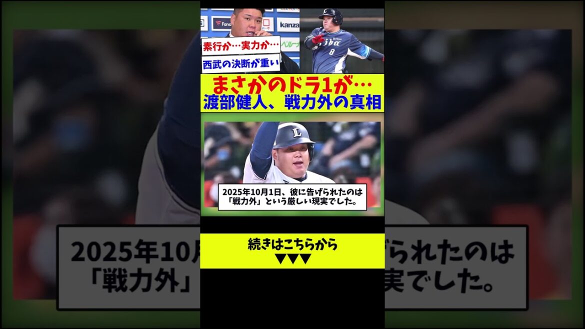 【私生活が乱れすぎた男】まさかのドラ1が…渡部健人、戦力外の真相【野球情報】【2ch 5ch】【なんJ なんG反応】【野球スレ】