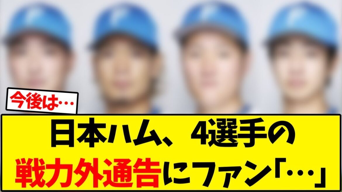 【日本ハム】ファイターズ、4選手の戦力外通告にファン｢…｣【野球反応集】