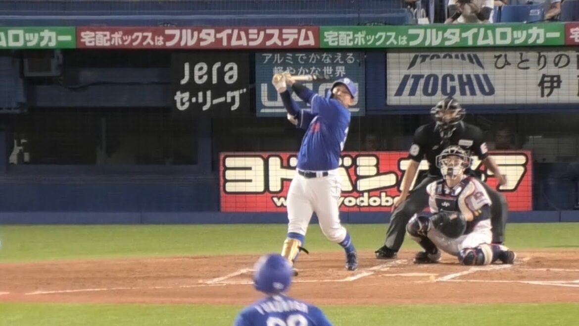 -2024.09.21-【NPB】１回表 宇佐見慎吾 あわやグランドスラムの当たり！センターへの犠飛で初回2点目 中日ドラゴンズ（vs東京ヤクルト）