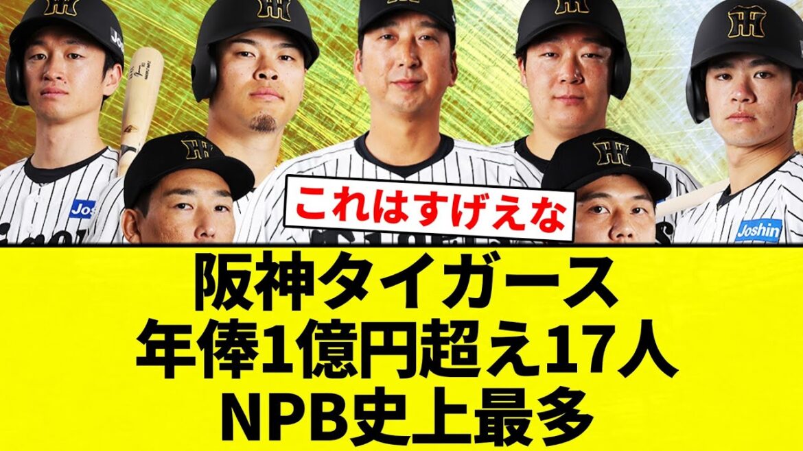 【最多や！！】阪神タイガース年俸1億円超え17人NPB史上最多【プロ野球反応集】【2chスレ】【なんG】