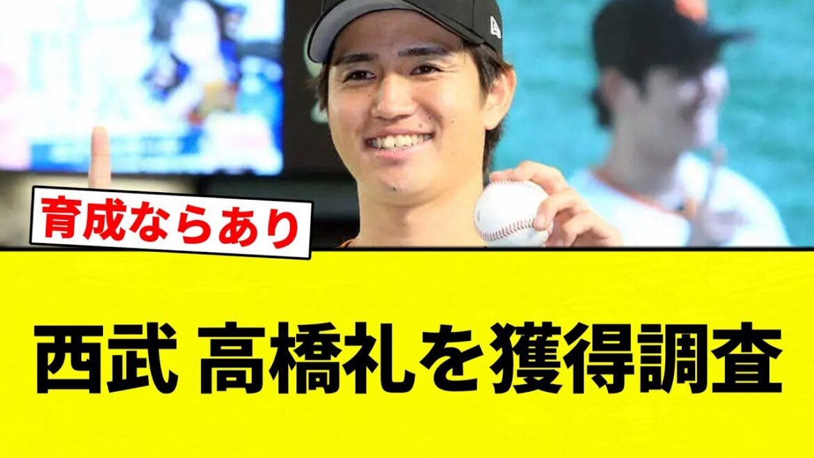【調査確定な！】西武 高橋礼を獲得調査【プロ野球反応集】【2chスレ】【なんG】