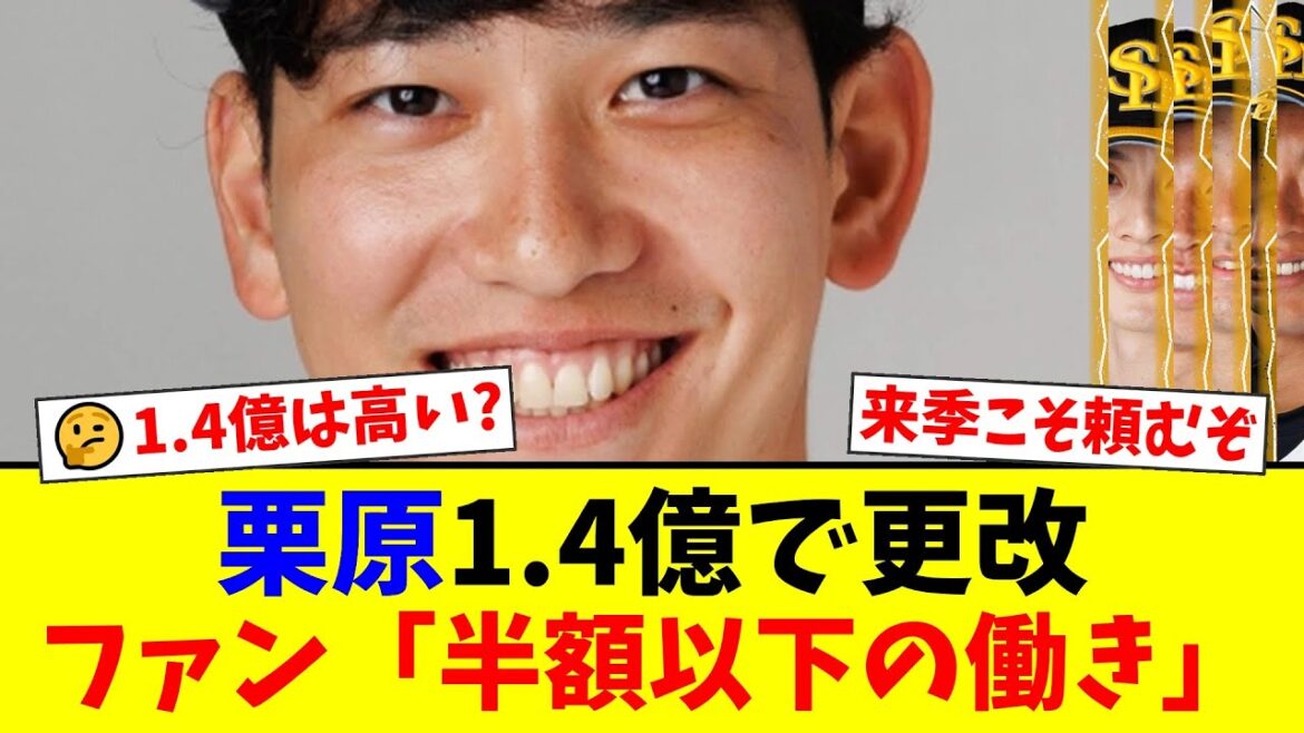 ソフトバンク栗原陵矢、1000万円ダウンの1.4億円で契約更改！ファンからは「高すぎる」「もっと下げろ」と厳しい声が殺到するも、終盤の活躍を評価する声も…【プロ野球ファンの反応】